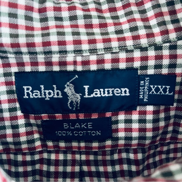 Ralph Lauren gingham plaid long sleeve button down shirt size XXL (2XL) Blake - Picture 3 of 6